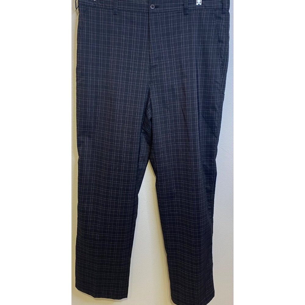Snake Eyes Dry 18 Black Gray Plaid Golf Pants Slacks Stretch Size 36x32